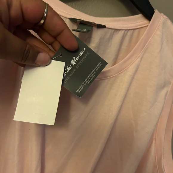 Eddie Bauer shirt - light pink sleeveless twist front NWT - Picture 4 of 11